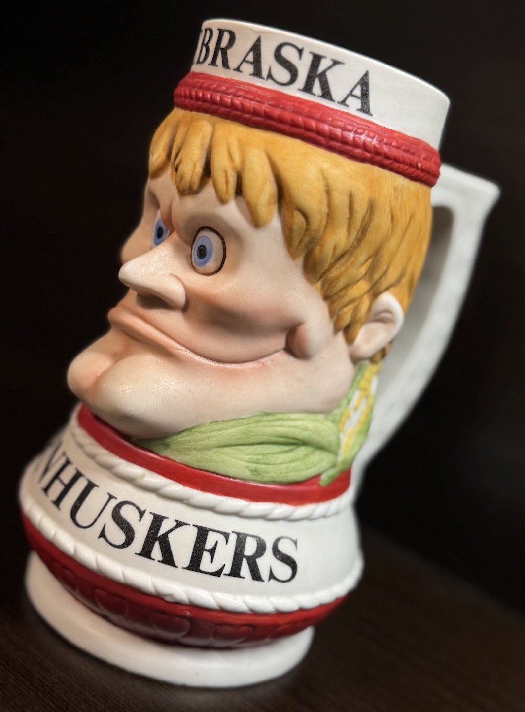 RARE Nebraska Cornhusker Mug 1984 Artist Signed Bob L. Harness 1 Of 500 MADE VTG