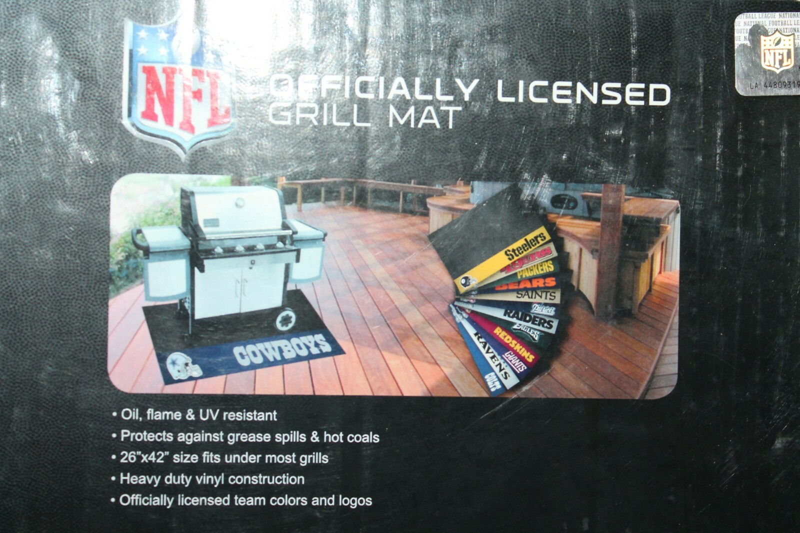 Seattle Seahawks Official NFL Football Grill / BBQ Mat, Black with Team Logo