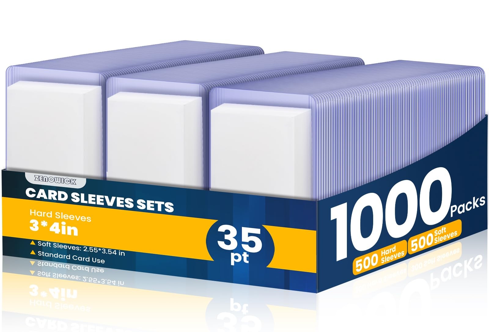 1000 Packs Card Sleeves Top Loads for Cards,3″ x 4″ Baseball Card Protectors,…