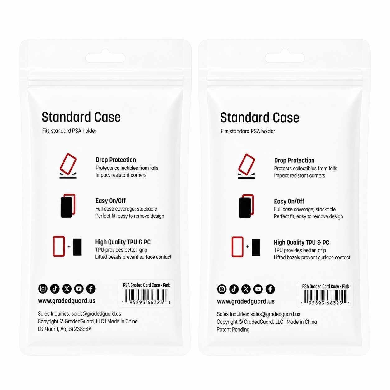 (2) Pink GradedGuard PSA Graded Card Case Guard Protector Stackable