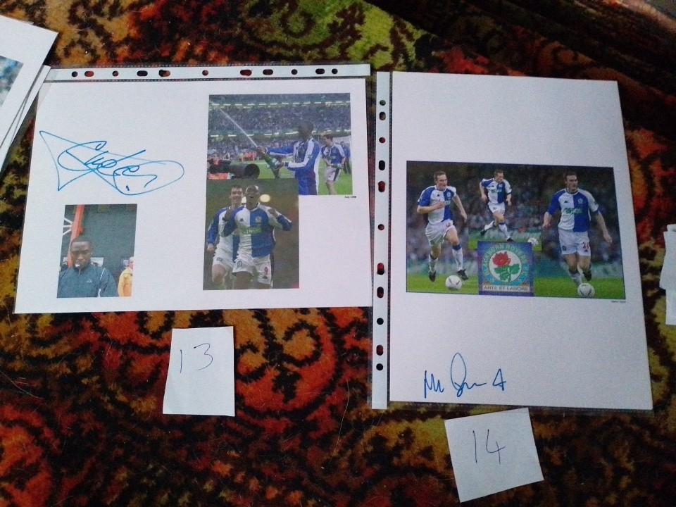 Blackburn Rovers Ex Player’s Signed Pictures £6 Each