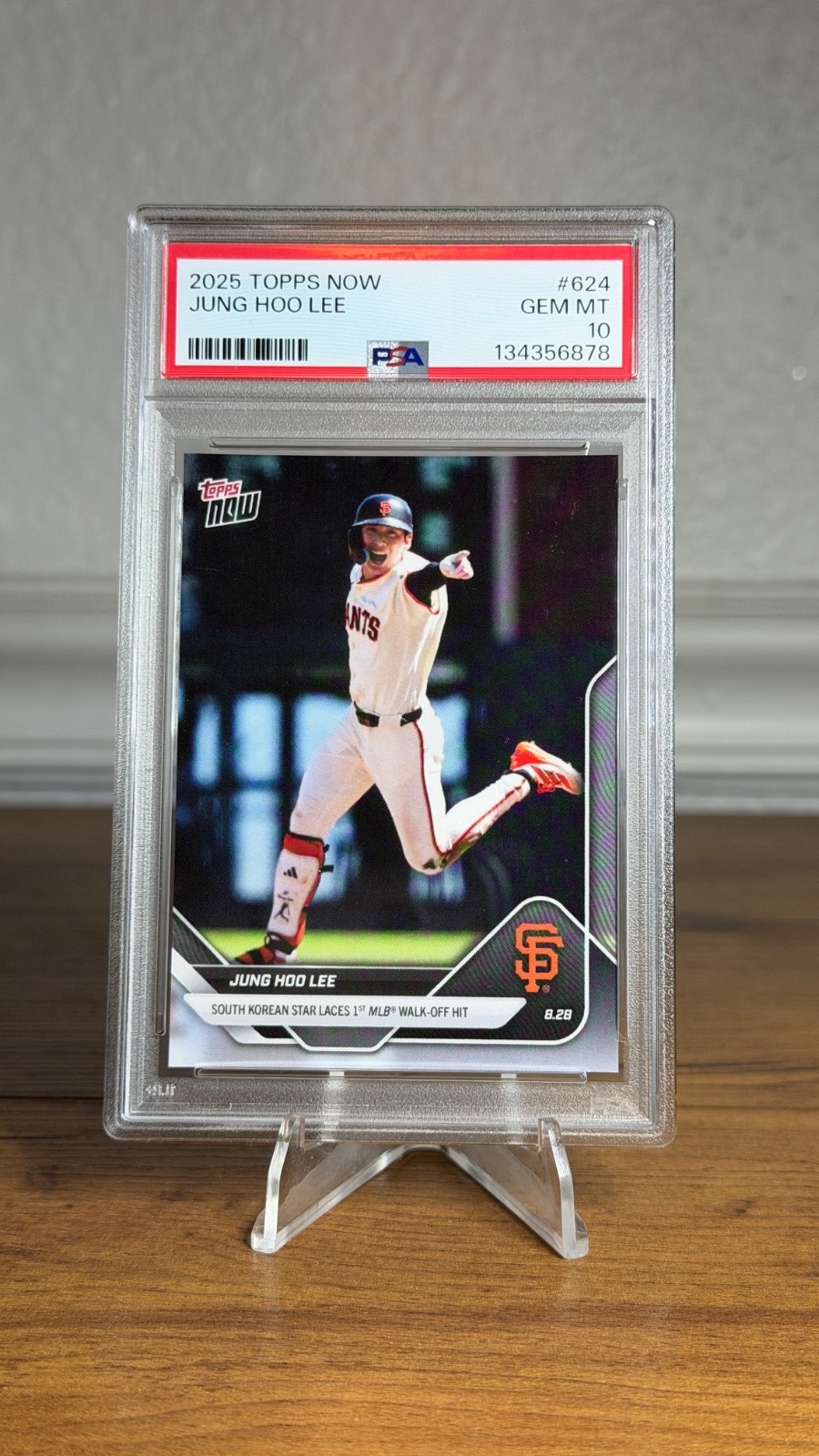 2025 Topps Now #624 Jung Hoo Lee 1st MLB Walk Off Hit PSA 10