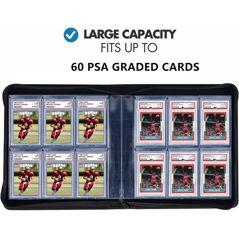 PSA Slab Binder 60 Card Holder Graded Card Album Display Case CGC BGS CSG Zipper