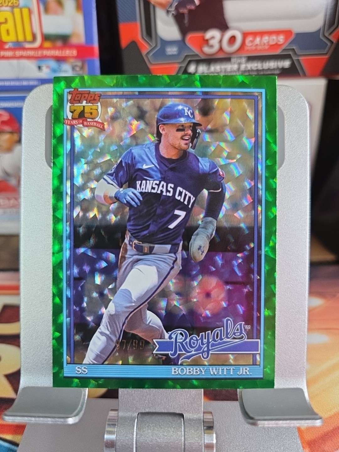2026 Topps Series 1 Bobby Witt Jr. #T91-3 Green Crackle /99
