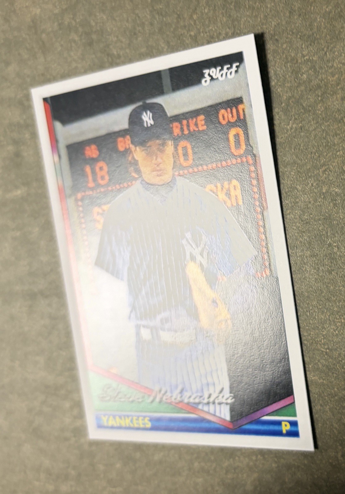 Steve Nebraska Handmade Custom Baseball Card, The Scout, Brendan Fraser, 1994