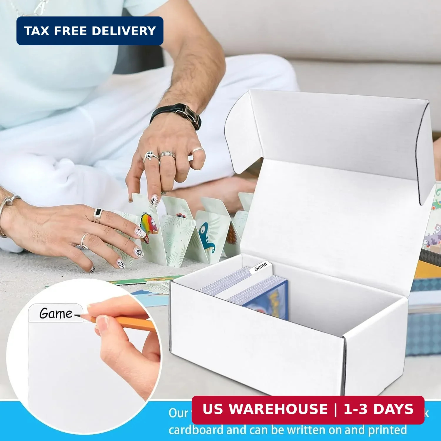 VOKOY Trading Card Storage Box with Dividers, 6 Pack • 400 Count Bulk Card Colle