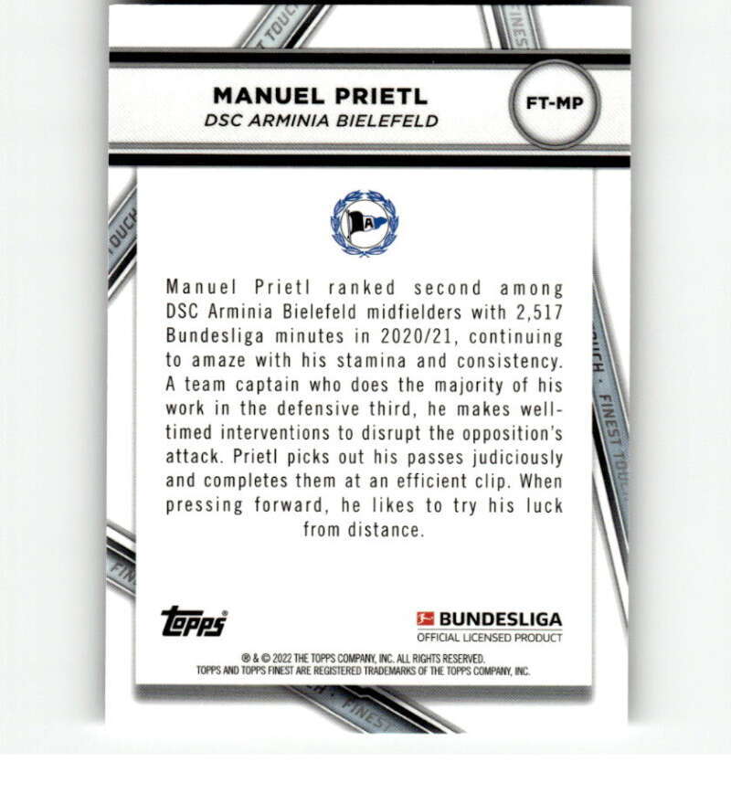 2021-22 Topps Finest Bundesliga Touch FT-MP Manuel Prietl DSC Arminia Bielefeld