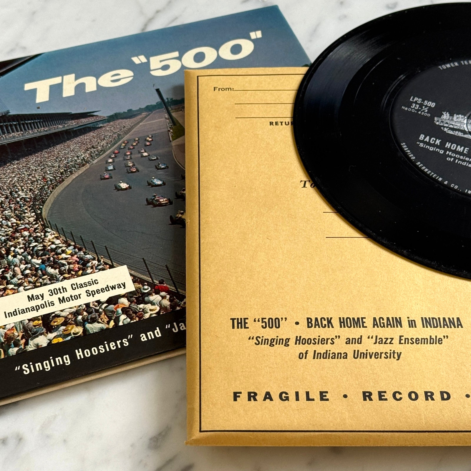 NOS Indy 500 Sealed Vinyl Record EP 1961 – IU Back Home Again – Singing Hoosiers