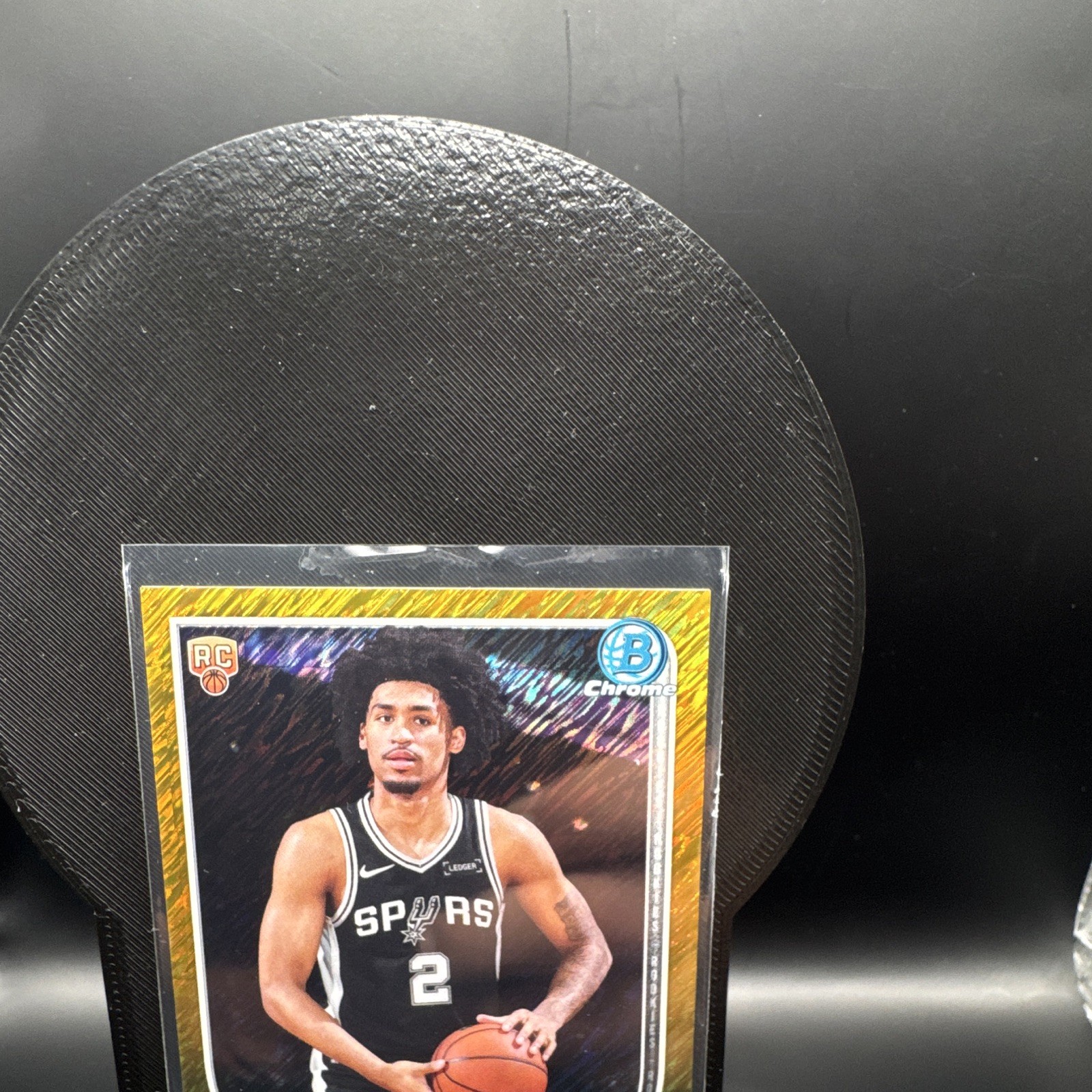 Topps 2025-26 Bowman Briefing Dylan Harper Spurs BCV-2 Gold Shimmer 17/50