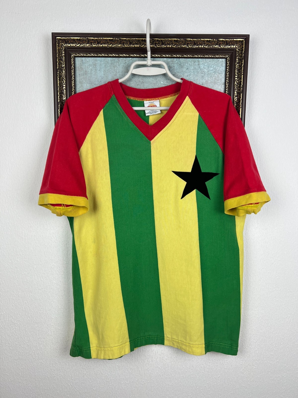 Vintage 80’s Toffs Football World Cup Retro Ghana Shirt Soccer Jersey Mens Sz M
