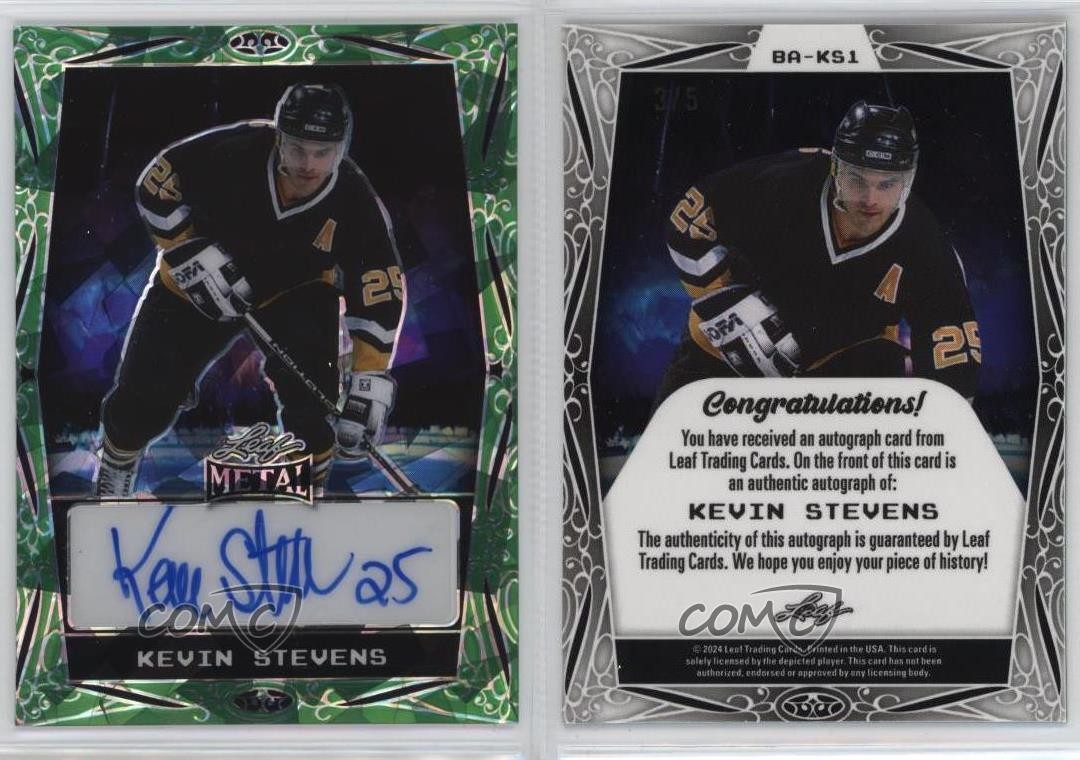 2024 Leaf Metal Legends Green Crystals 3/5 Kevin Stevens #BA-KS1 Auto 1q2