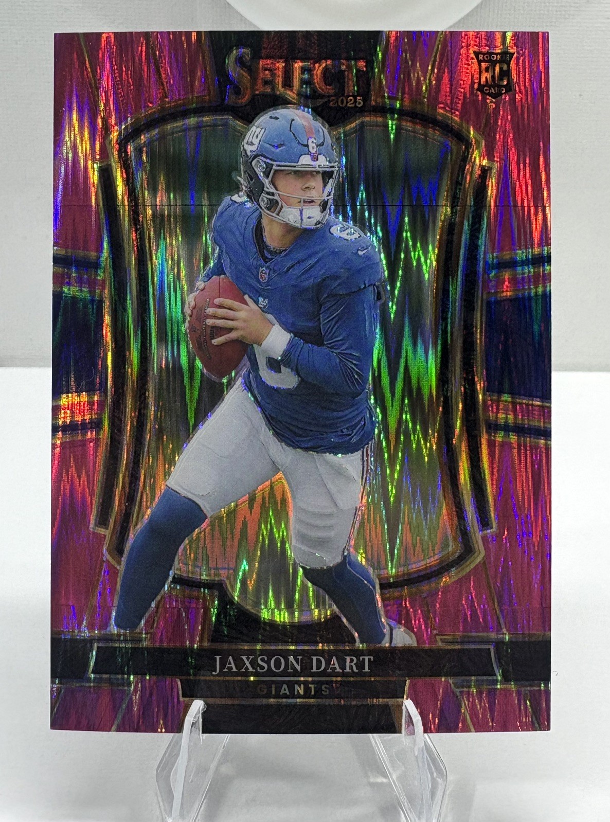2025 Panini Select Jaxson Dart Pink Shock Prizm Premier Level (RC) #193 Giants