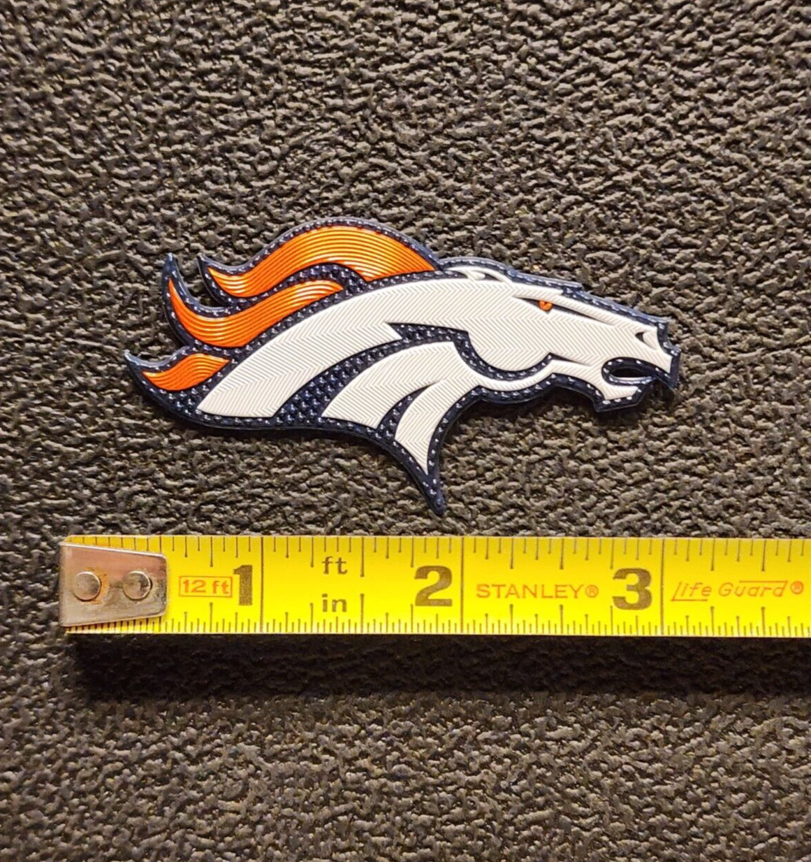 NFL Denver Broncos Team Logo Iron On Football Patch 3 X 1 1/2 Inches