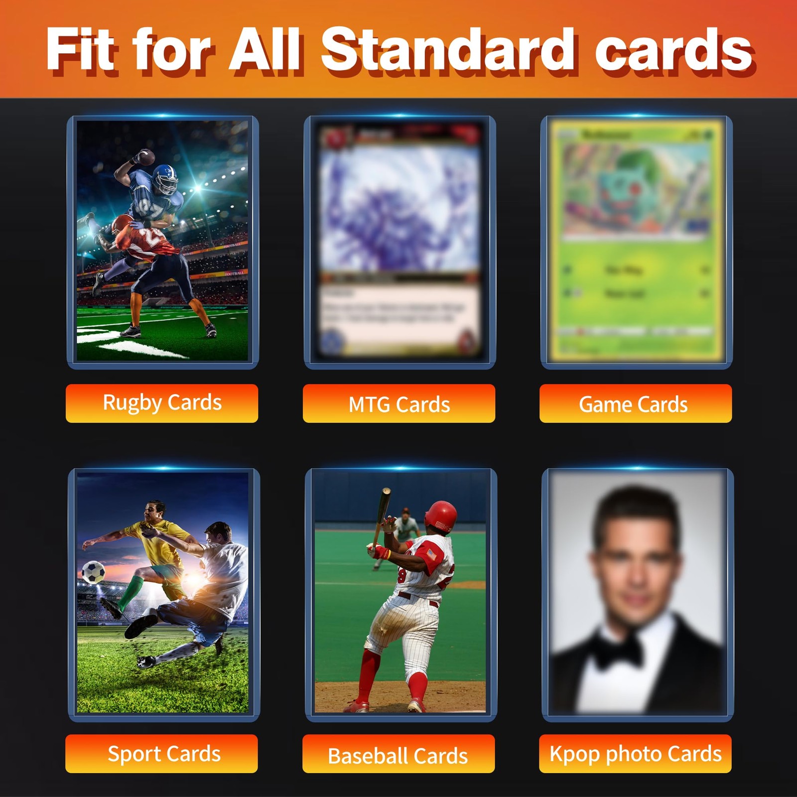 QTYORD 1000Pcs Clear Loaders for Cards 500 pcs + 500 Clear, 500pcs+500pcs