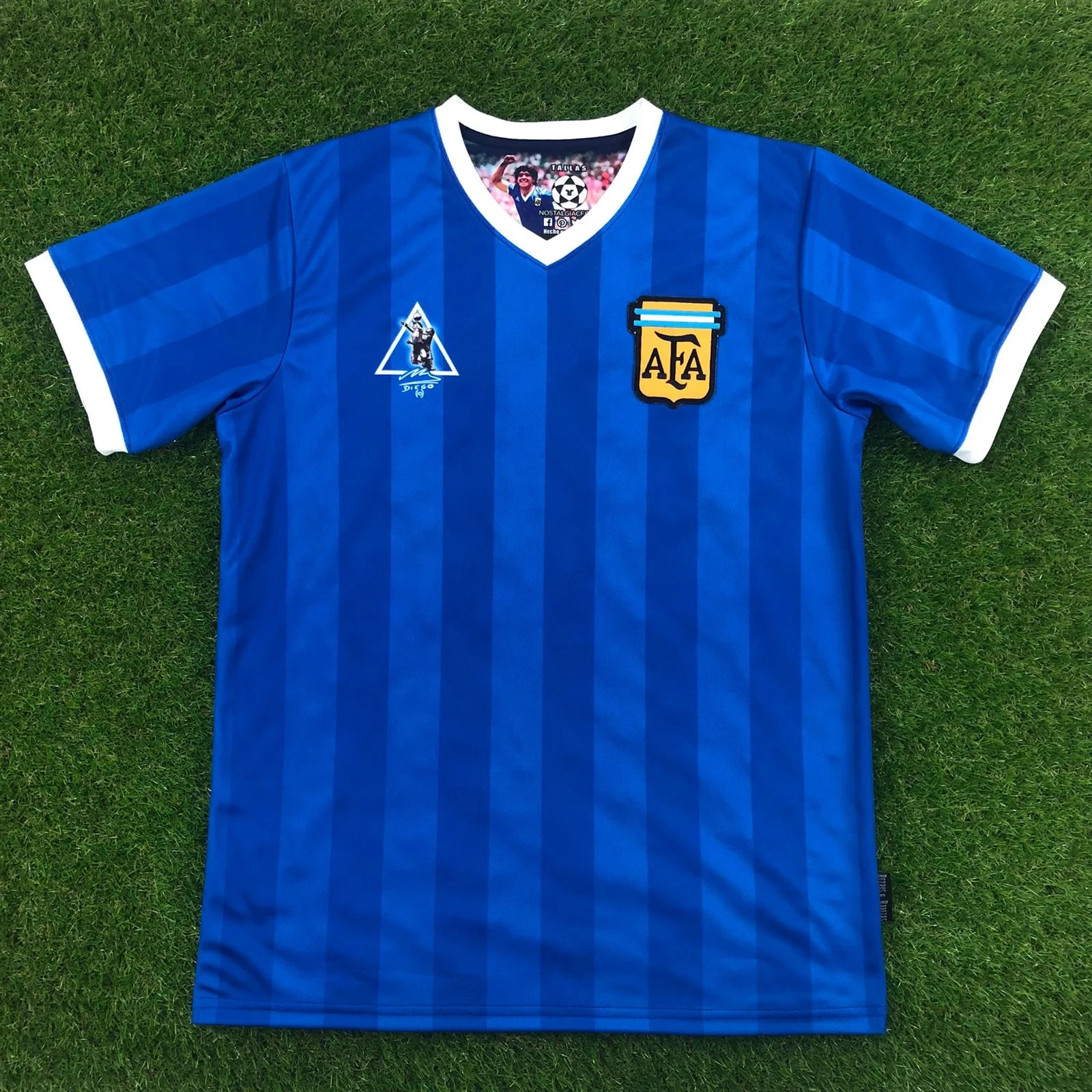 Argentina, Men’s Retro Soccer Jersey, 1986, Maradona #10 (Visita)
