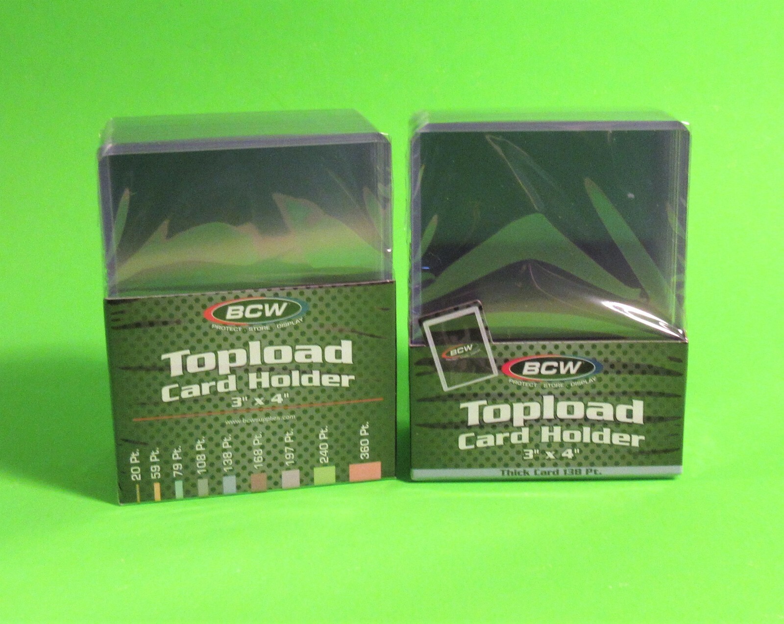20 THICK 138 PT. SPORTS/TRADING TOPLOAD CARD HOLDER, 3 X 4 X 3.5MM RIGID PLASTIC