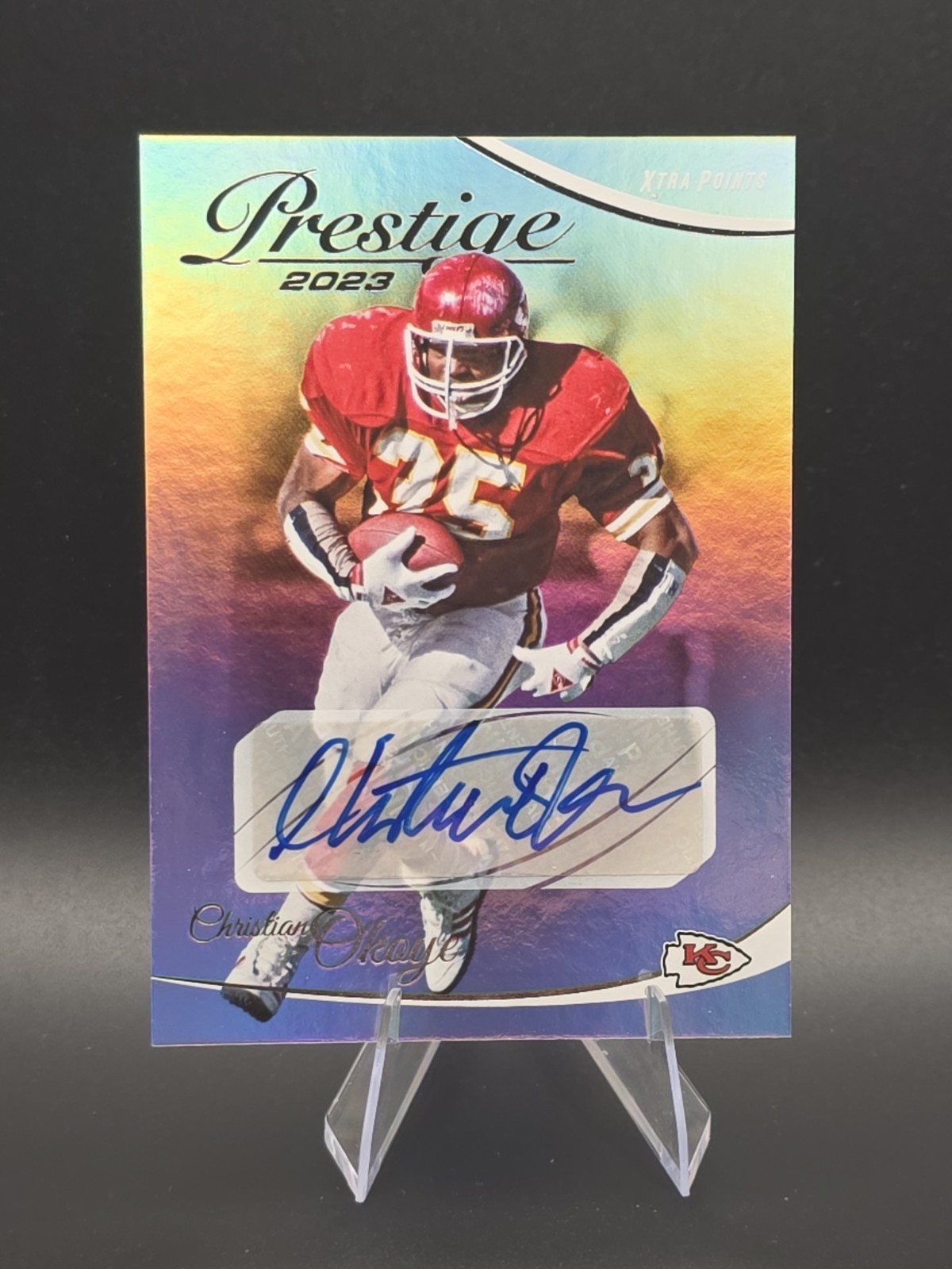 Christian Okoye 2023 Panini Prestige – #143 Xtra Points Premium Signatures (AU)