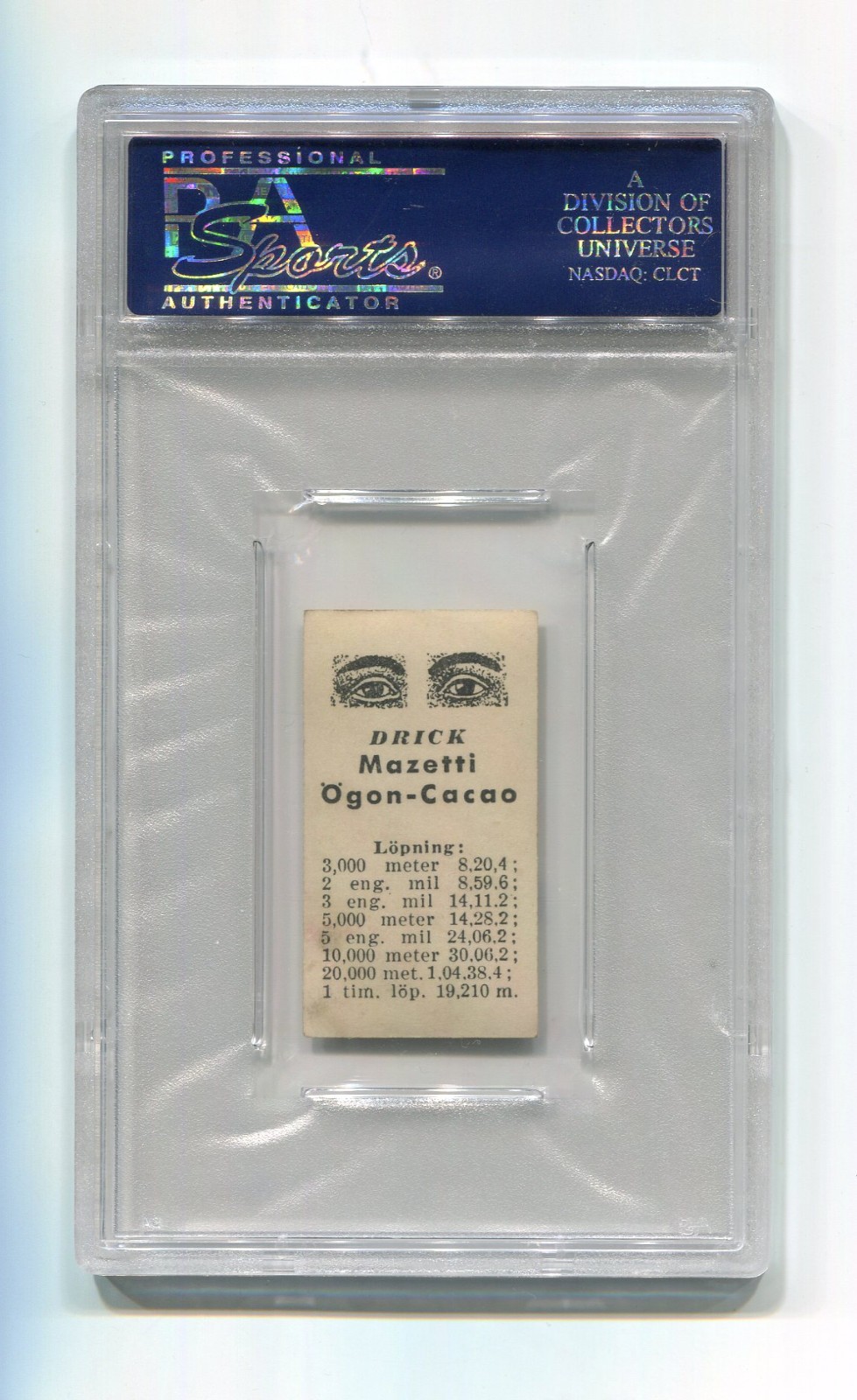 1930 Mazetti Athletes Black Tint Paavo Nurmi PSA 3 Running HOF Olympics Finland