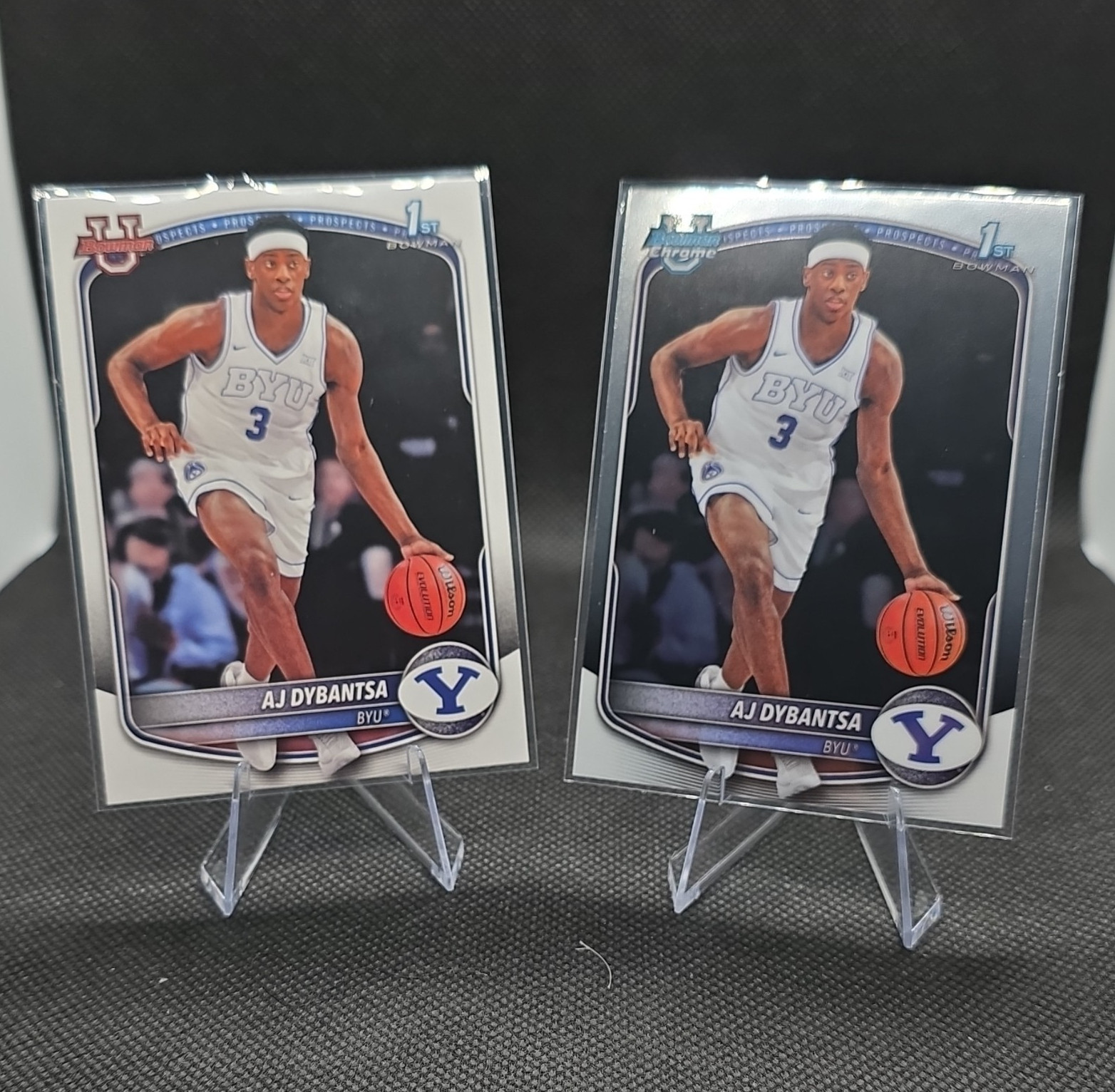 AJ Dybantsa 2025-26 Bowman #BPP-1 + Bowman Chrome #BCP-1 1st Bowman RC BYU