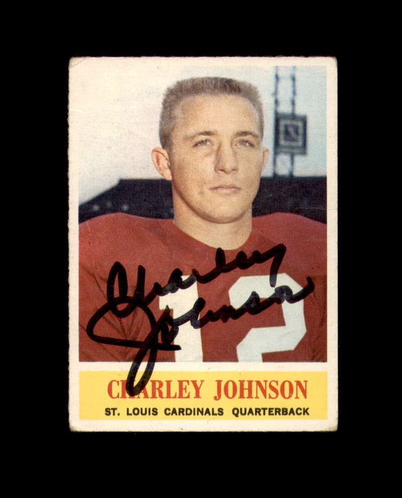 Charley Johnson Signed Original 1964 Philadelphia St. Louis Cardinals Autograph