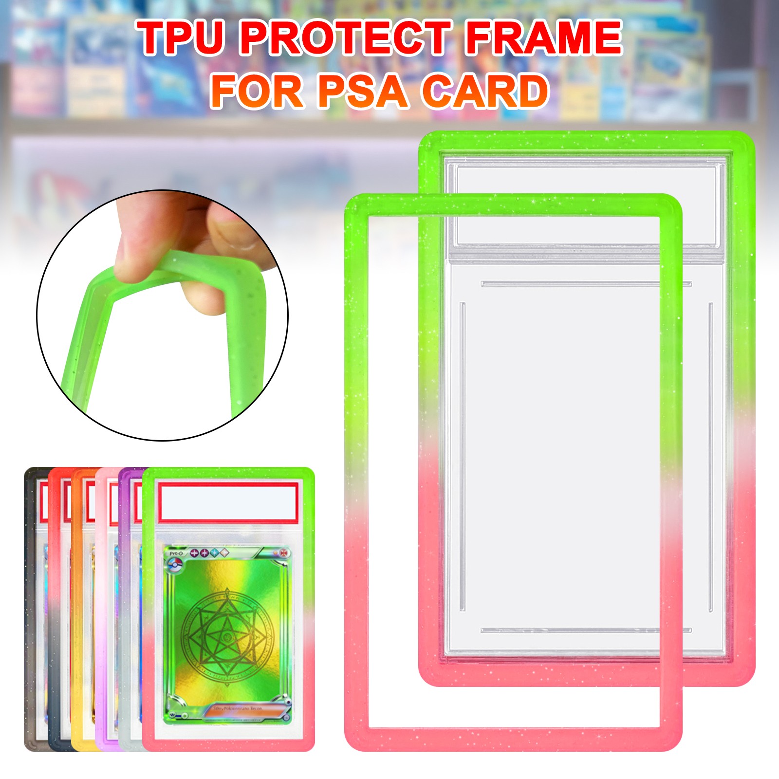 Hard TPU Slab Bumper Protector Guard for PSA Graded Cards Protection Skin Case