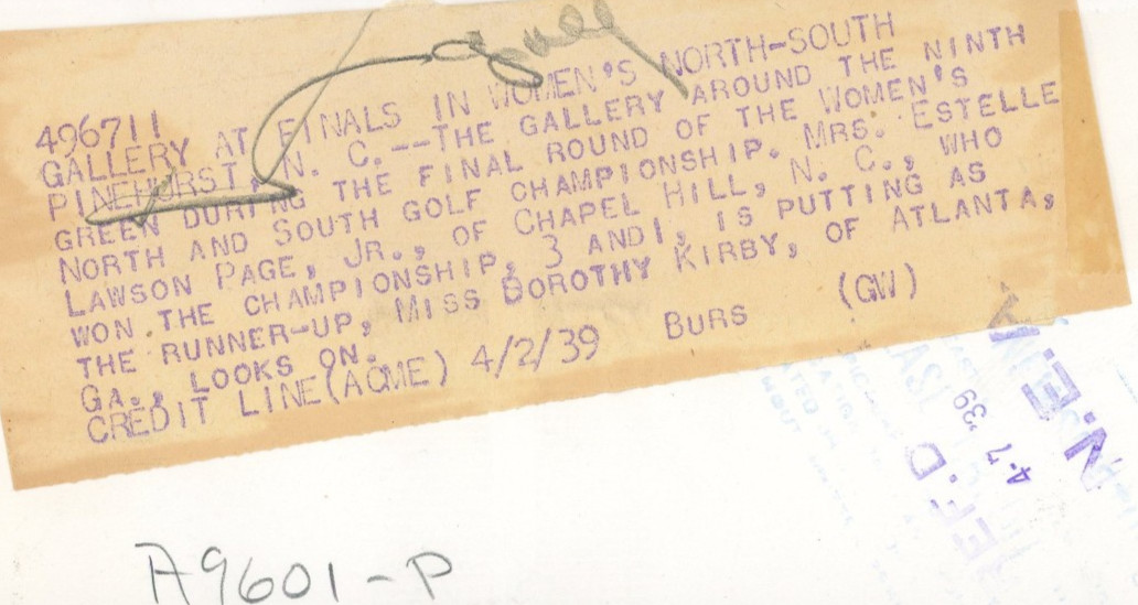 1939 Pinehurst Donald Ross Golf Course Vintage Type 1 Panoramic Photo Acme News