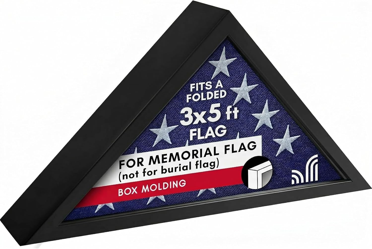Small Triangular Flag Case – Fits 3×5′ Ceremonial Flags, Wall or Tabletop Mount