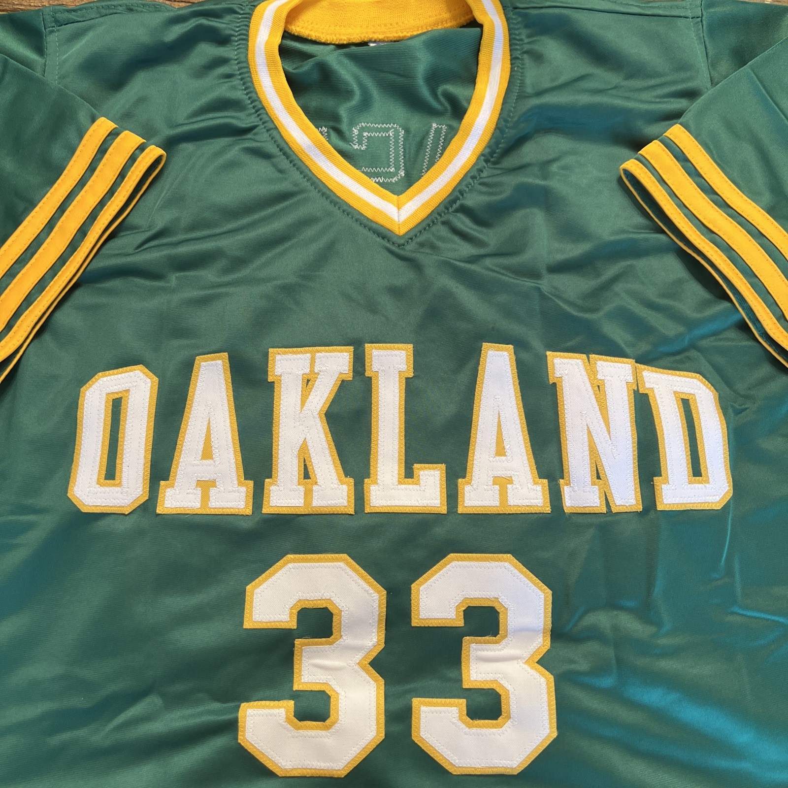 Jose Canseco Signed A’s Green #33 Baseball Jersey, JSA Auth, “Juiced”