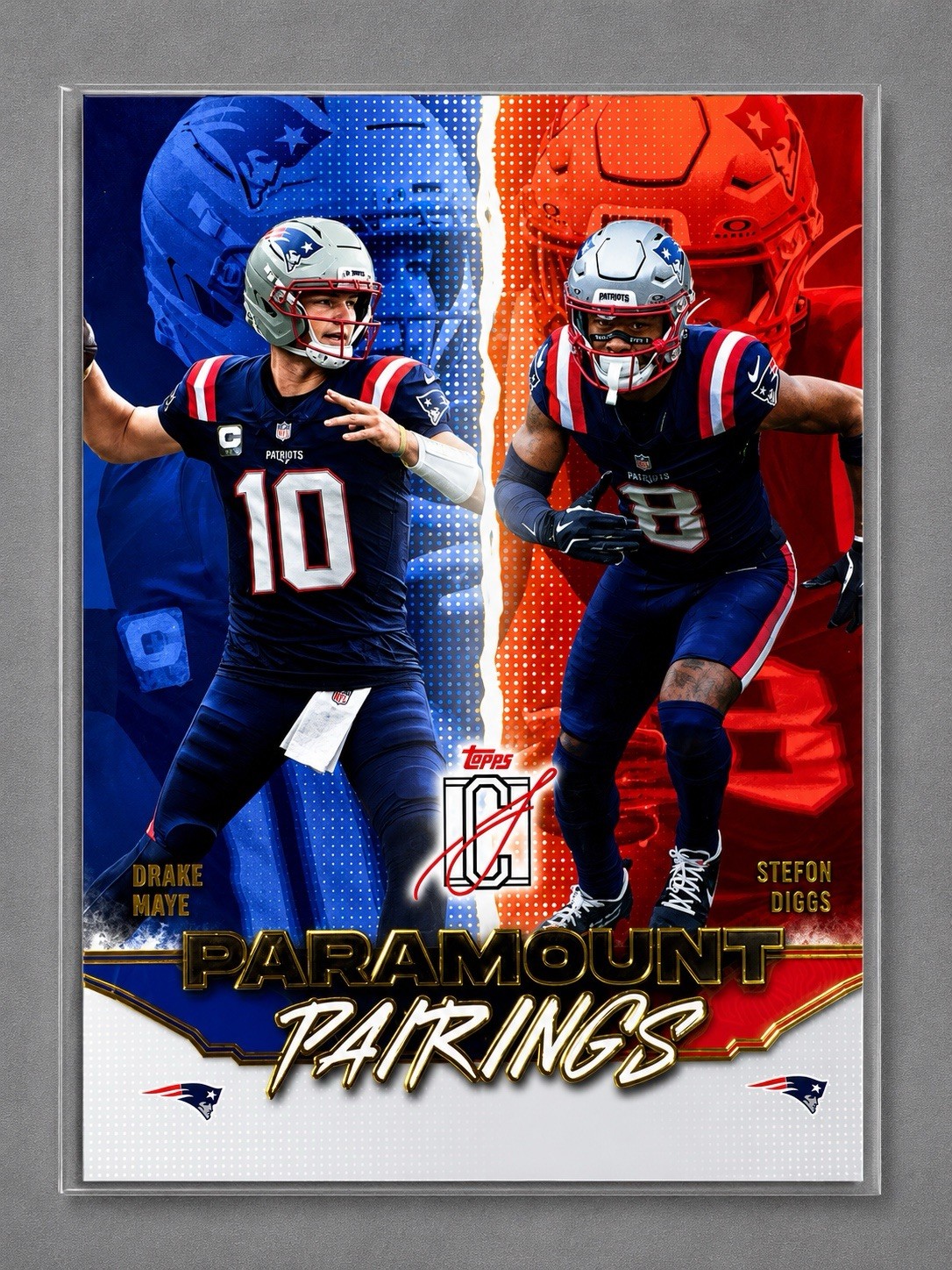 Drake Maye Stefon Diggs Patriots Lot Topps Signature Class /275 Paramount