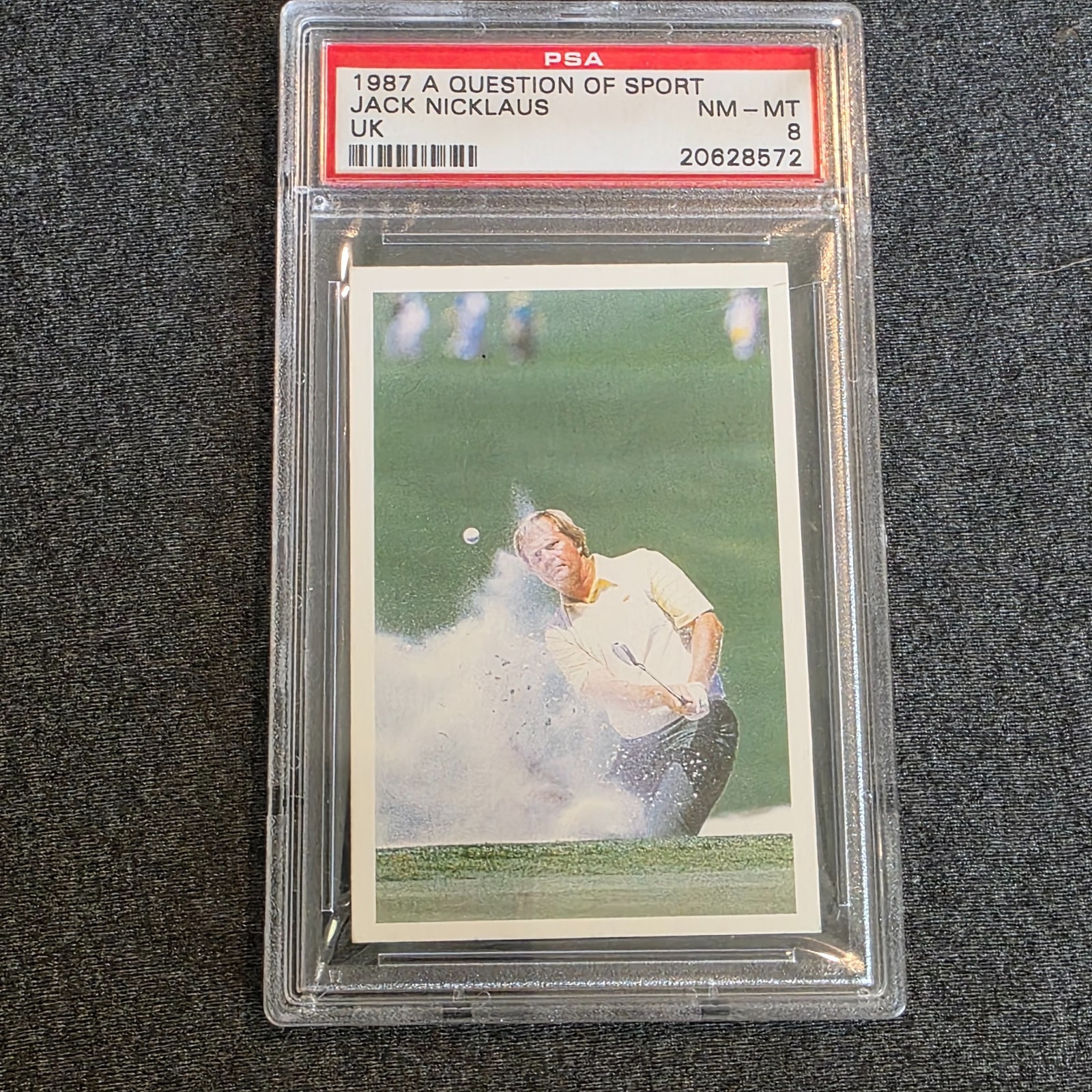 1987 A Question of Sport Jack Nicklaus UK PSA 8 Rare Golf Card