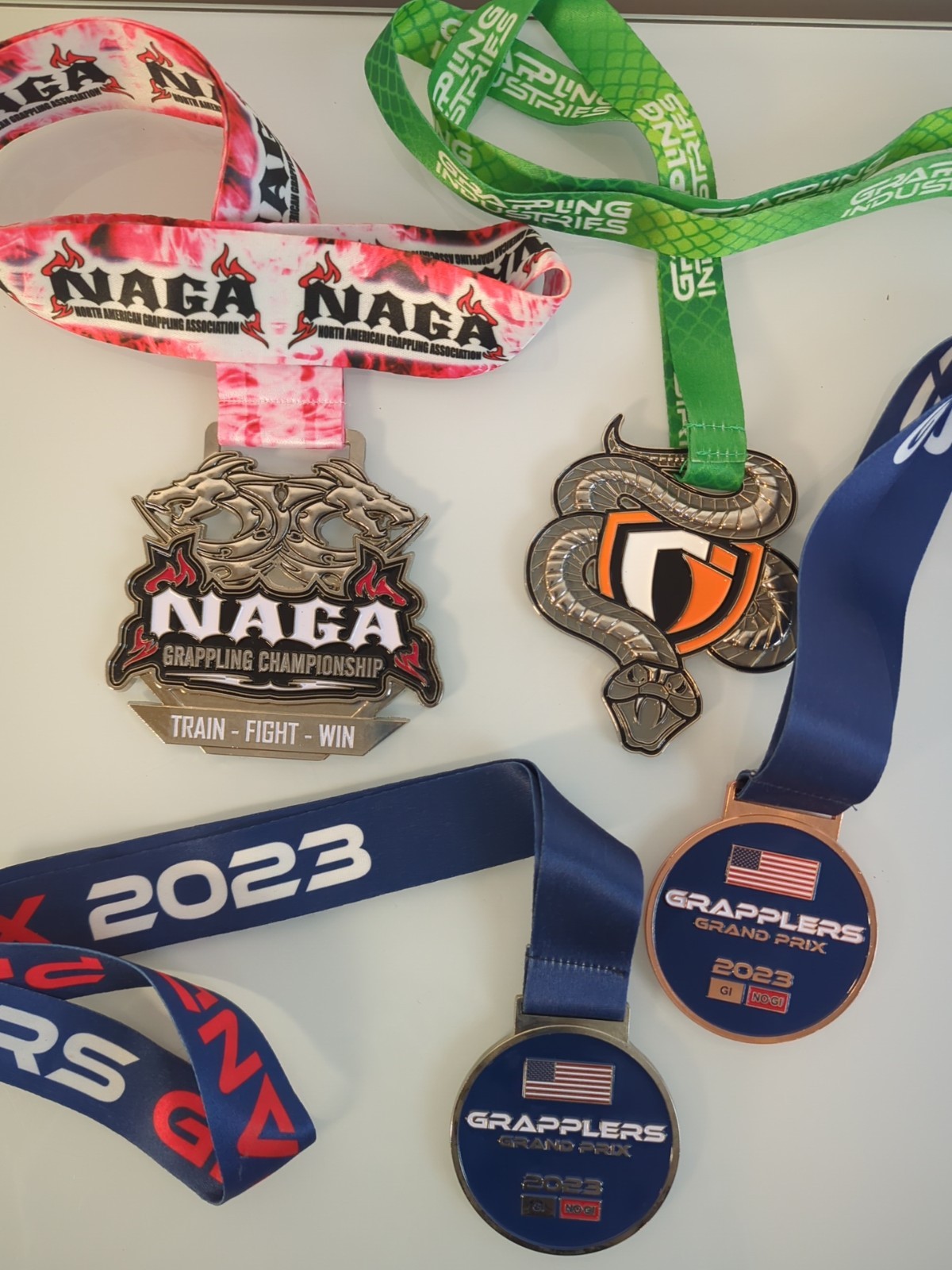 North America Grappling Association NAGA Combat Fighting Championship Medal + 3