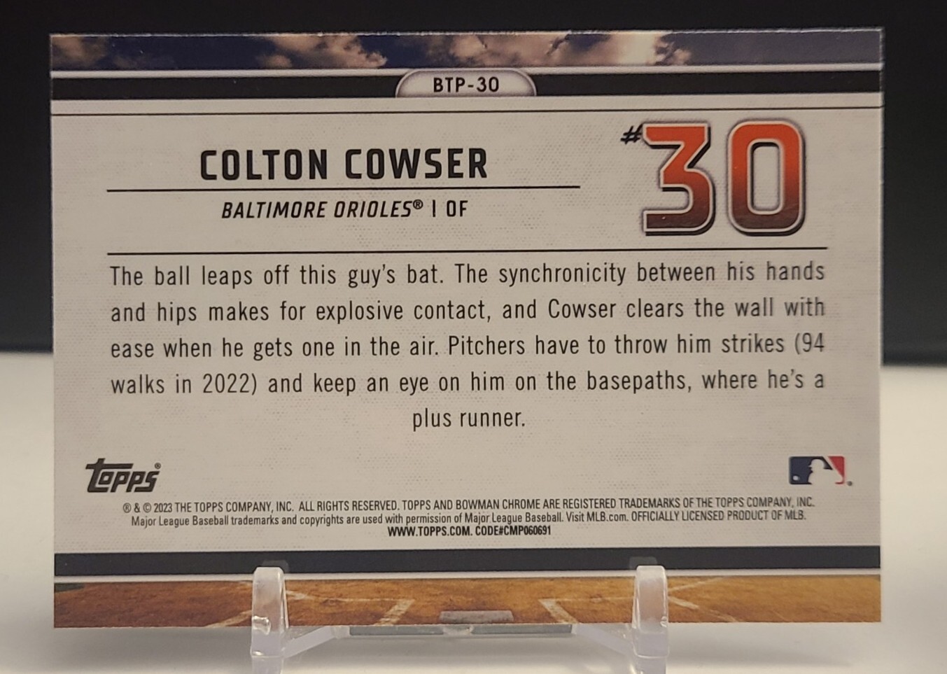 2023 Bowman Colton Cowser Scouts Top 100 Prospects #BTP-30