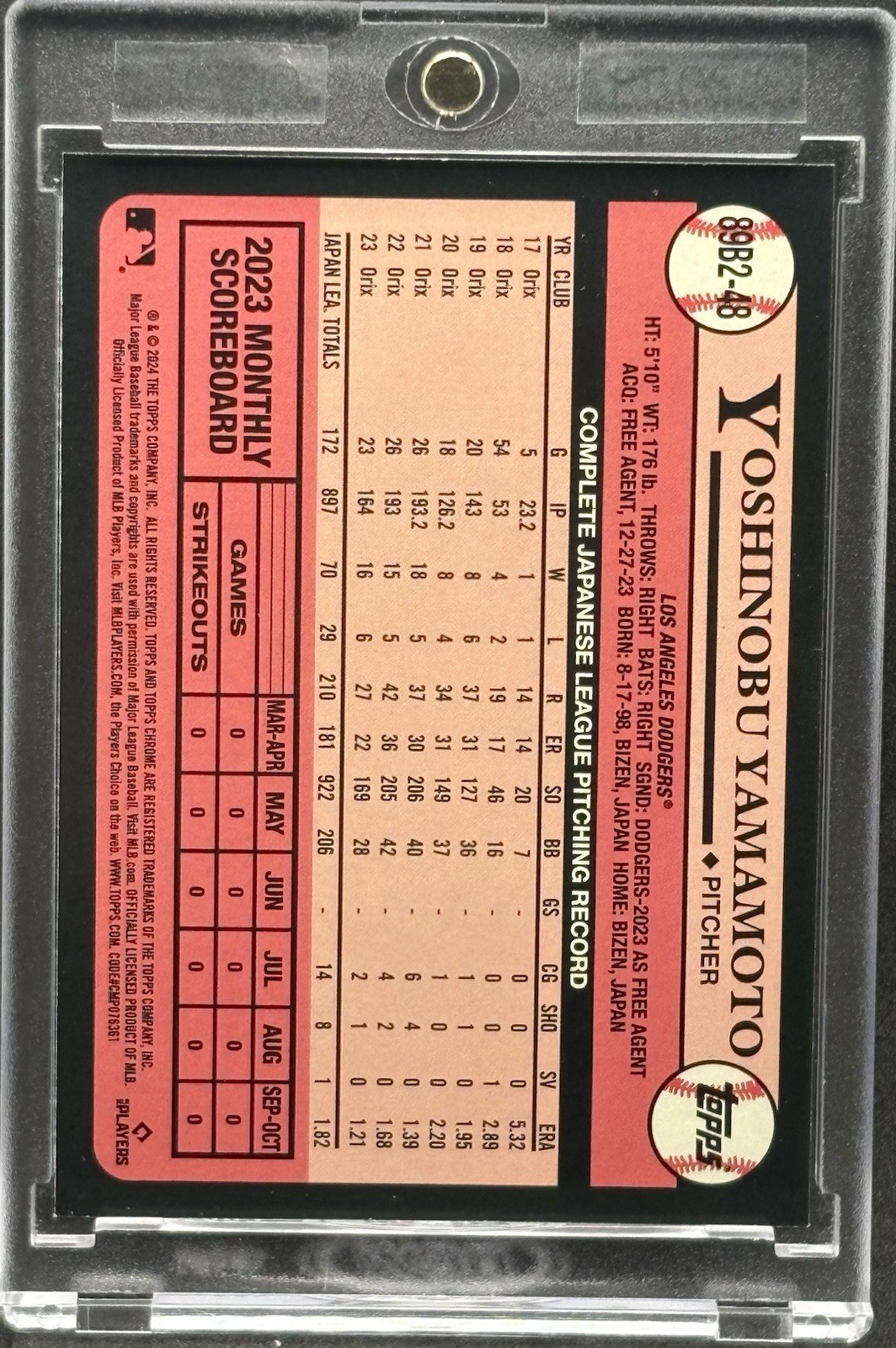 Yoshinobu Yamamoto RARE ROOKIE DIAMOND REFRACTOR INVESTMENT CARD SSP MINT