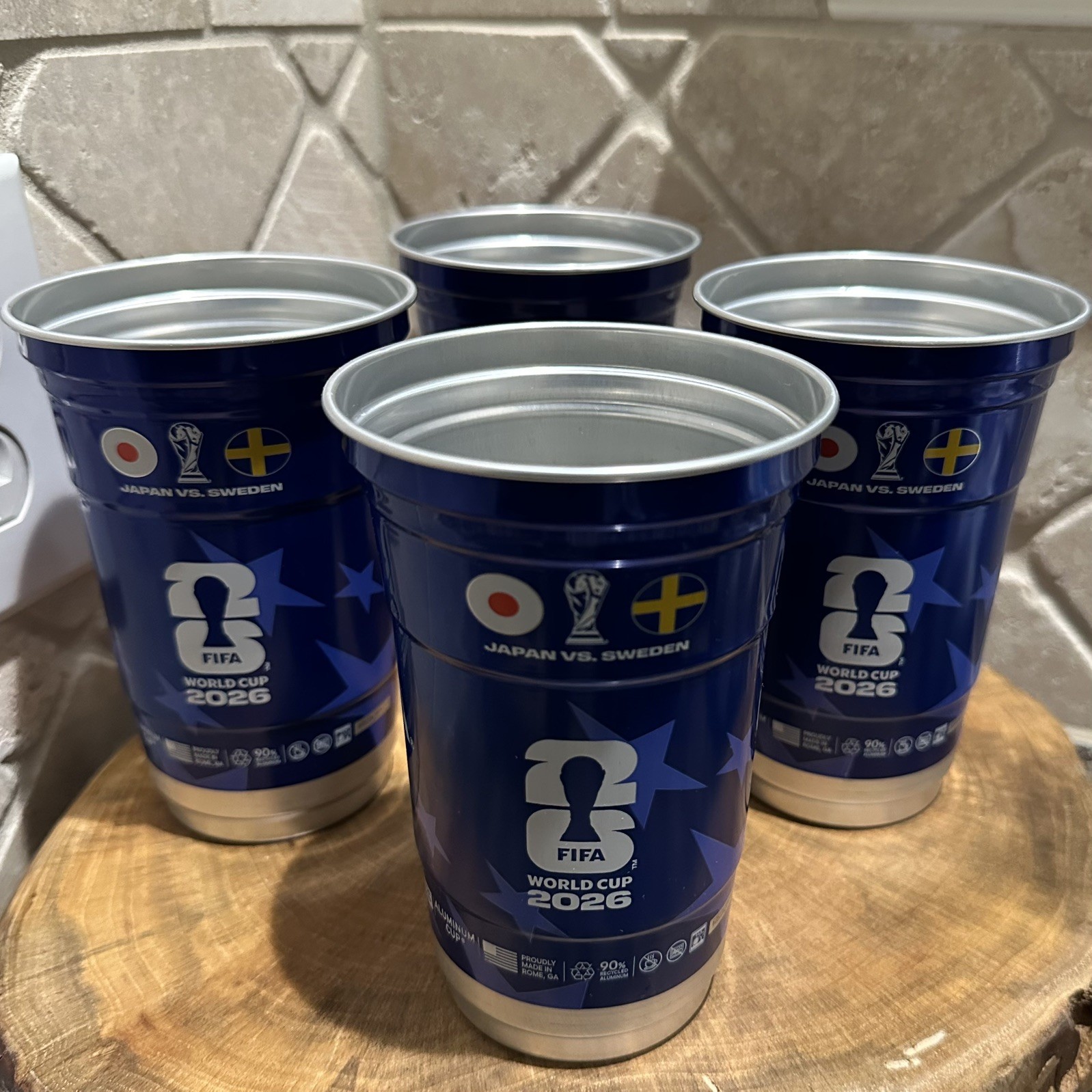 Michelob ULTRA FIFA World Cup 2026 Souvenir Cup Lot Of 4 NEW Sweden vs Japan