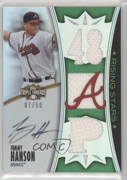 2010 Topps Triple Threads Rising Stars Emerald 7/50 Tommy Hanson #125 Auto 1sr2