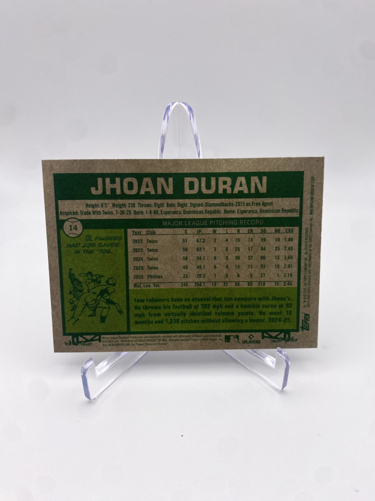 2026 Topps Heritage #14 Jhoan Duran – Silver Sparkle SP – UNNUMBERED /1400