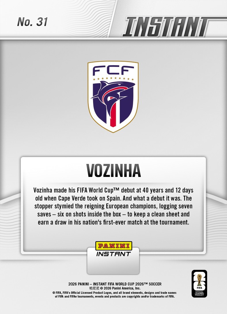 2026 Panini Instant FIFA World Cup #31 Vozinha Cape Verde RC PRESALE