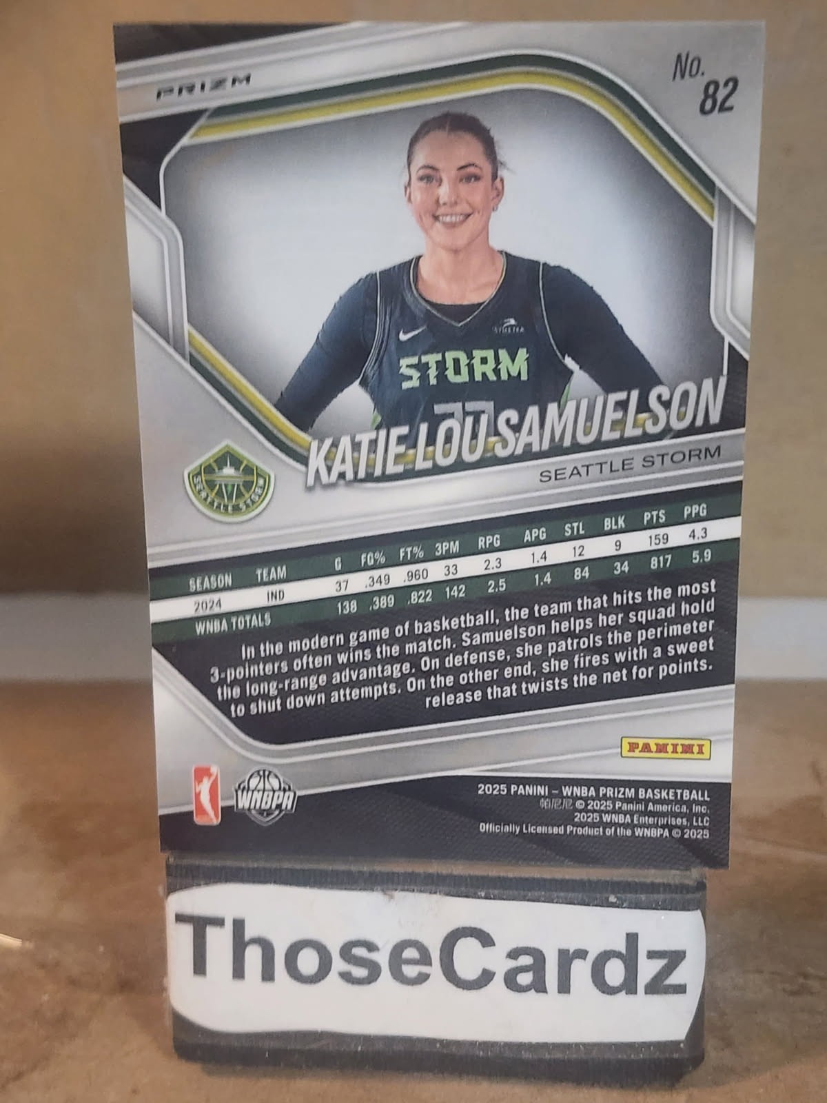 2025 Panini Prizm WNBA White Seismic Prizm #82 Katie Lou Samuelson