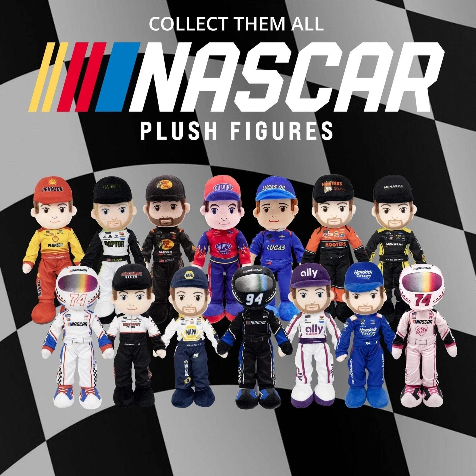 Kyle Busch NASCAR Plush Figure Lucas Oil RCR Racing Plush Toy Collectible 14”