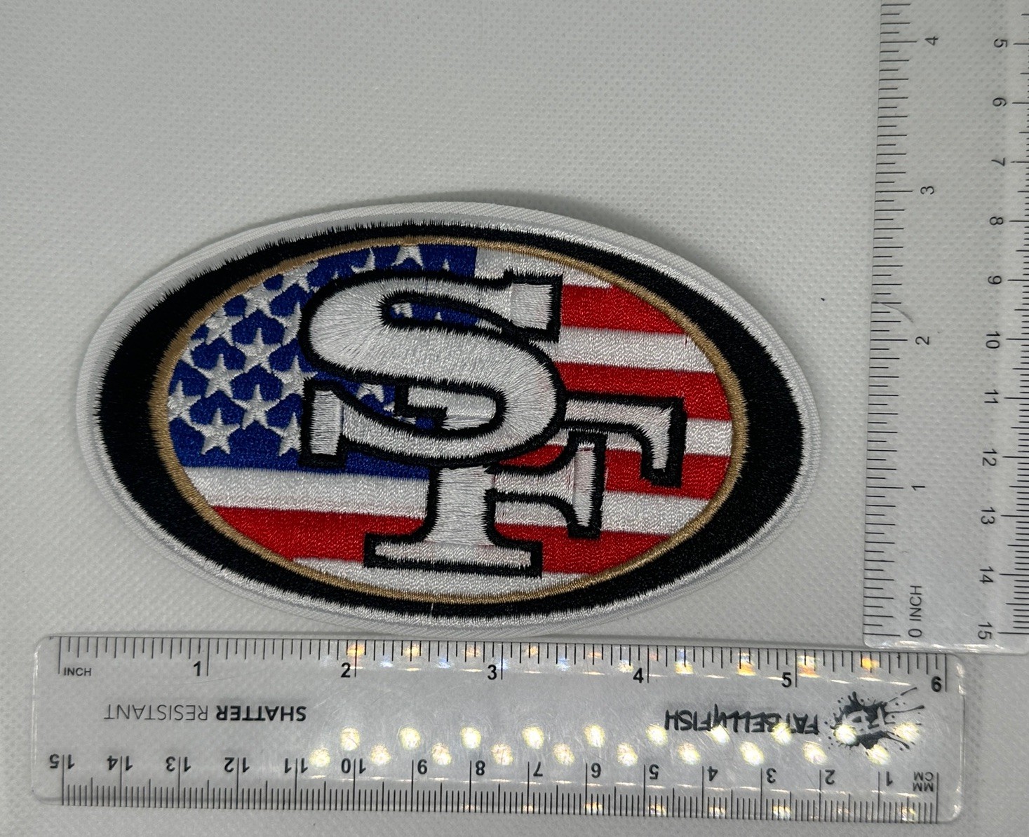 San Francisco 49ers 5” X 3” Flag Iron On Embroidered Patch