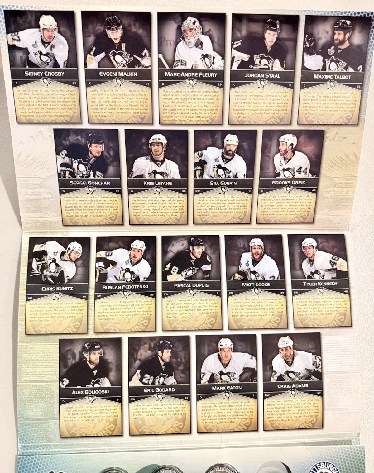 2009 TRIB Total Media Stanley Cup Medallion Set – Penguins – 4 Cards