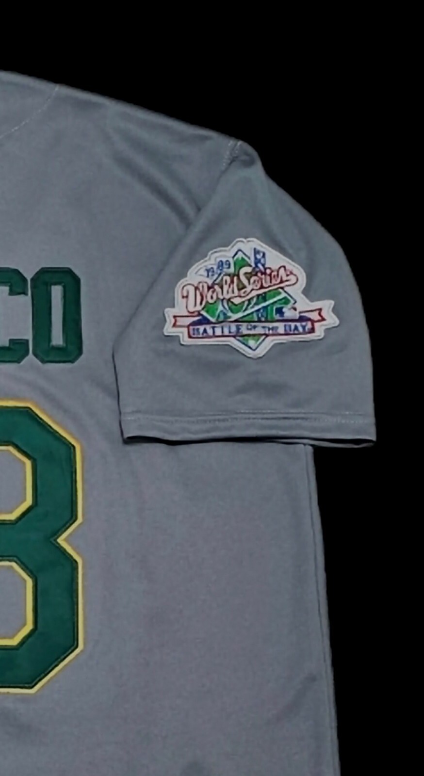 Jose Canseco Oakland A’s Jersey Throwback 1989 With Battle Of The Bay Patch SALE