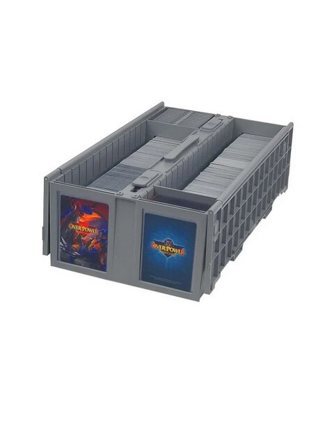 New BCW 1600 Count Gray Plastic Collectible Trading Card Bin, Hinged Lid, 2 Rows