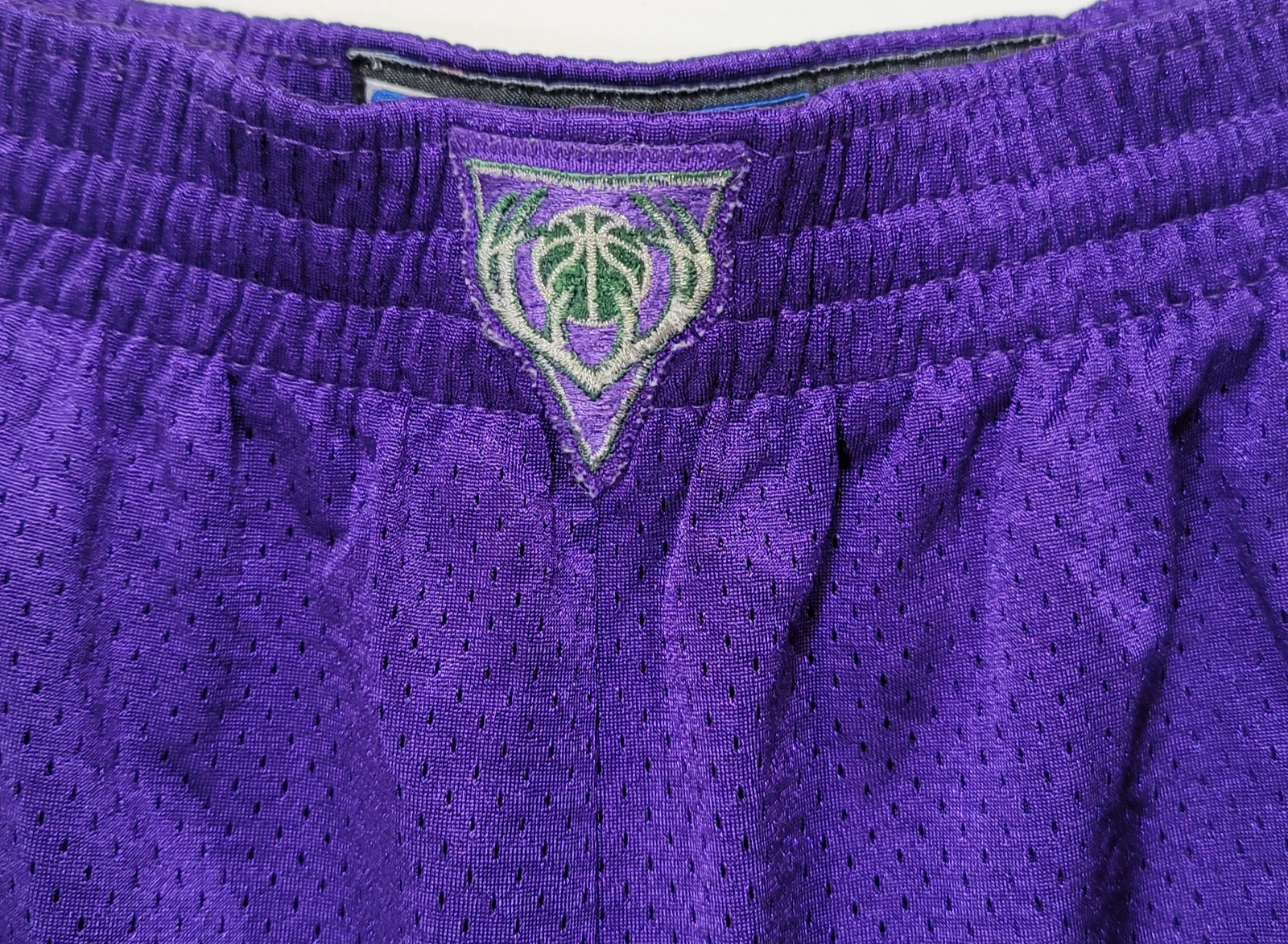 Milwaukee Bucks NBA Reebok Team Issued Shorts Game Purple Green Men 40 Vintage