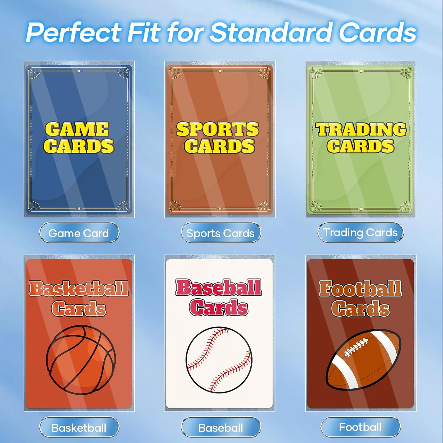 500 Count Card Sleeves – Matte Clear Trading Card Sleeves, Polypropylene (PP), F