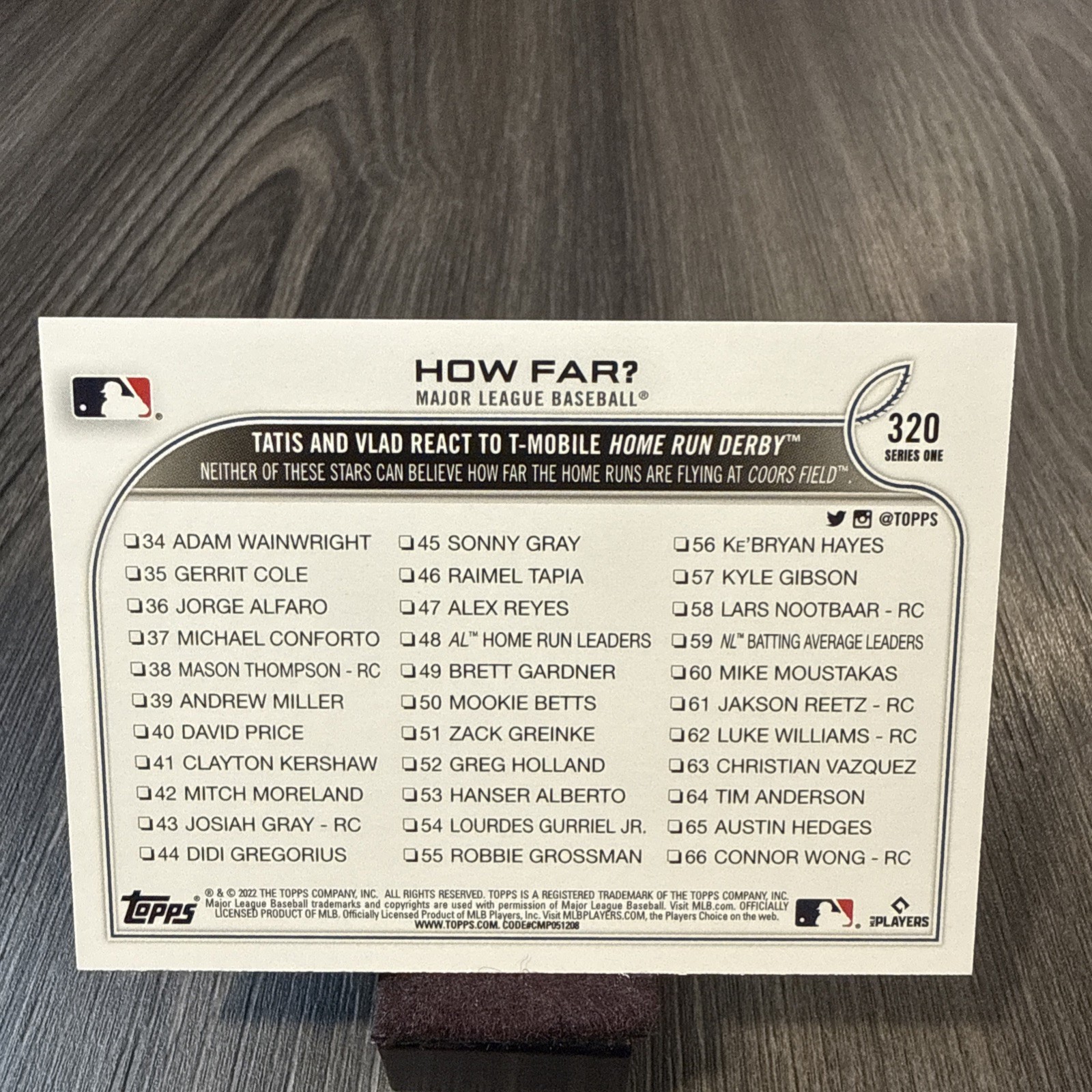 2022 Topps Series 1 1st Edition Checklist Vlad Guerrero Jr Fernando Tatis #320