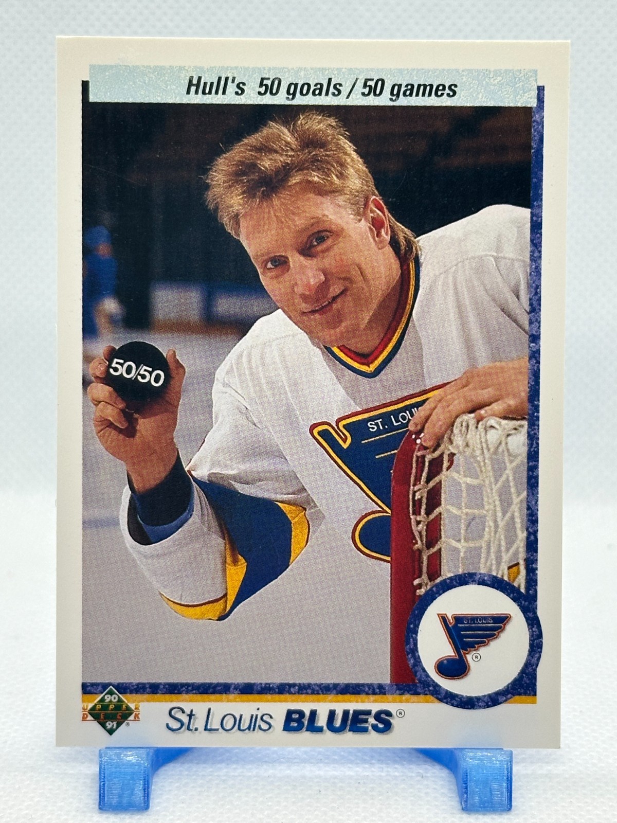 Brett Hull 1990-91 Upper Deck – 50 Goals/50 Games #546 St Louis Blues