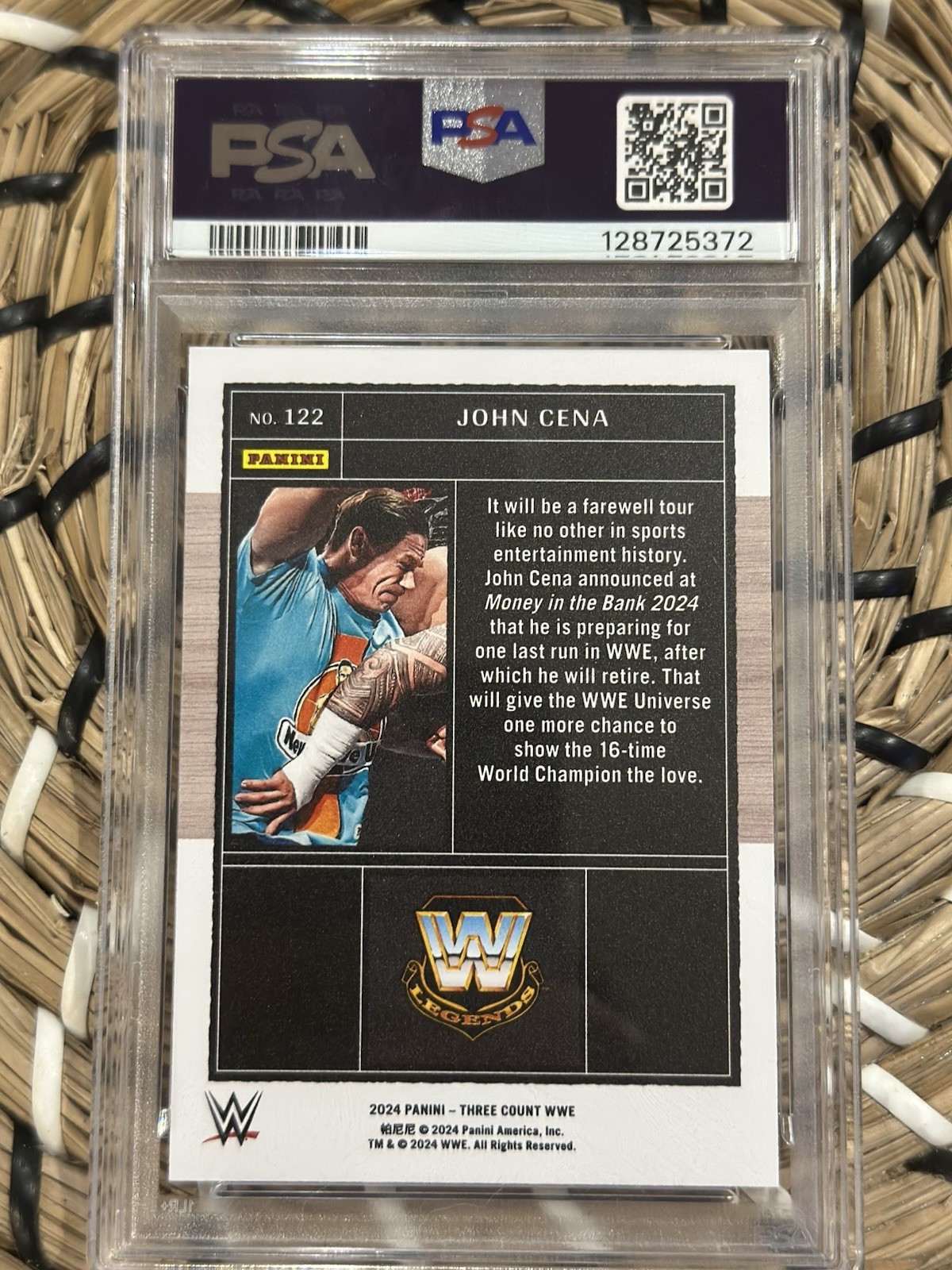 WWE Panini Three Count ‘24 – FOTL – John Cena – /2 HOLO GOLD – PSA 9 – POP 1