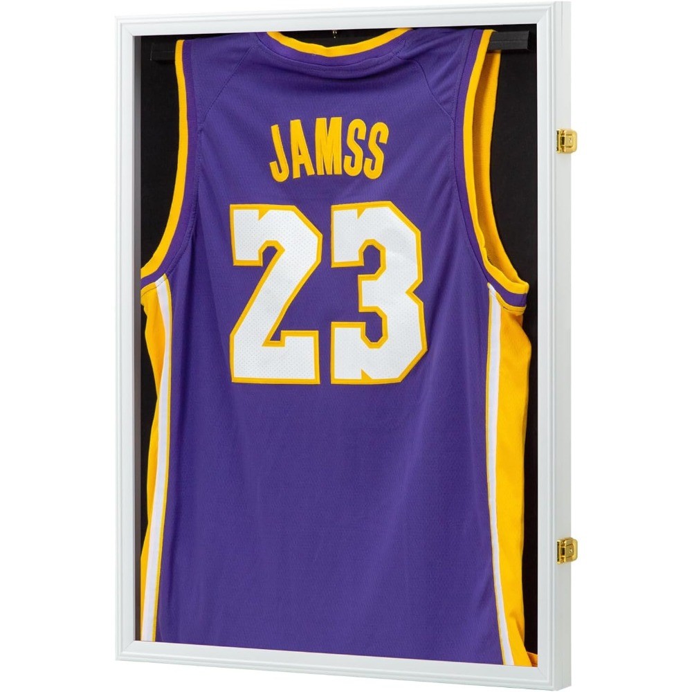 Jersey Frame Display Case Lockable Shadow Box UV Protection Acrylic Black