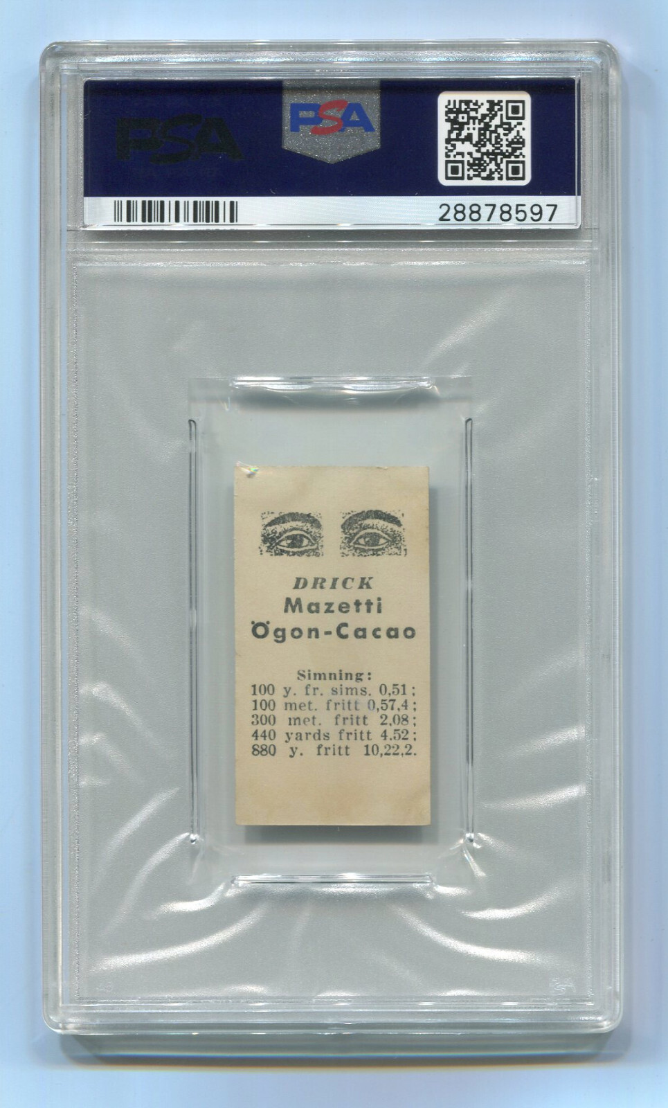 1930 Mazetti Black Tint Johnny Weissmuller PSA 7 NM USA Tarzan Swimming Highest
